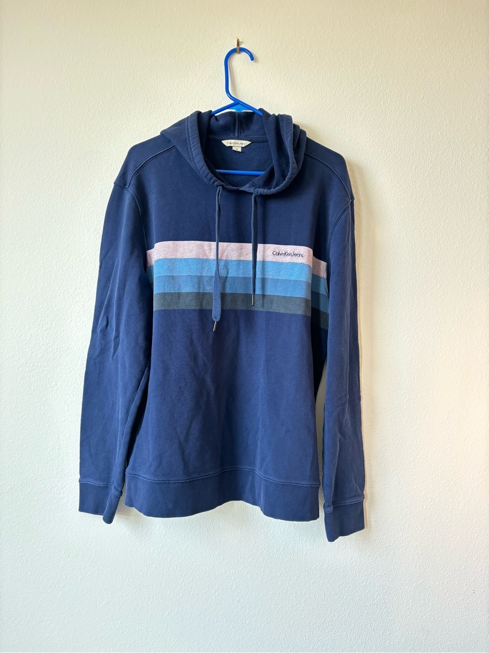 Calvin Klein Jeans Men’s Navy Sweatshirt 100% Cotton Hoodie